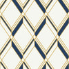 Malibu Brooklyn Diamond Wallpaper - Contemporary Geometric - Metallic Gold & Navy | Malibu Wallpaper