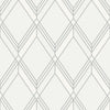 Malibu Brooklyn Diamond Wallpaper - Contemporary Geometric - Metallic Silver | Malibu Wallpaper