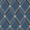 Malibu Brooklyn Diamond Wallpaper - Contemporary Geometric - Blue | Malibu Wallpaper
