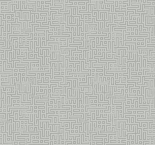 Malibu Rockefellar Maze Wallpaper - Contemporary Geometric - Slate Grey | Malibu Wallpaper