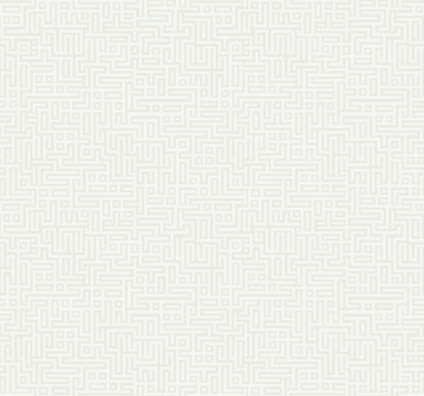 Malibu Rockefellar Maze Wallpaper - Contemporary Geometric - Metallic Pearl | Malibu Wallpaper