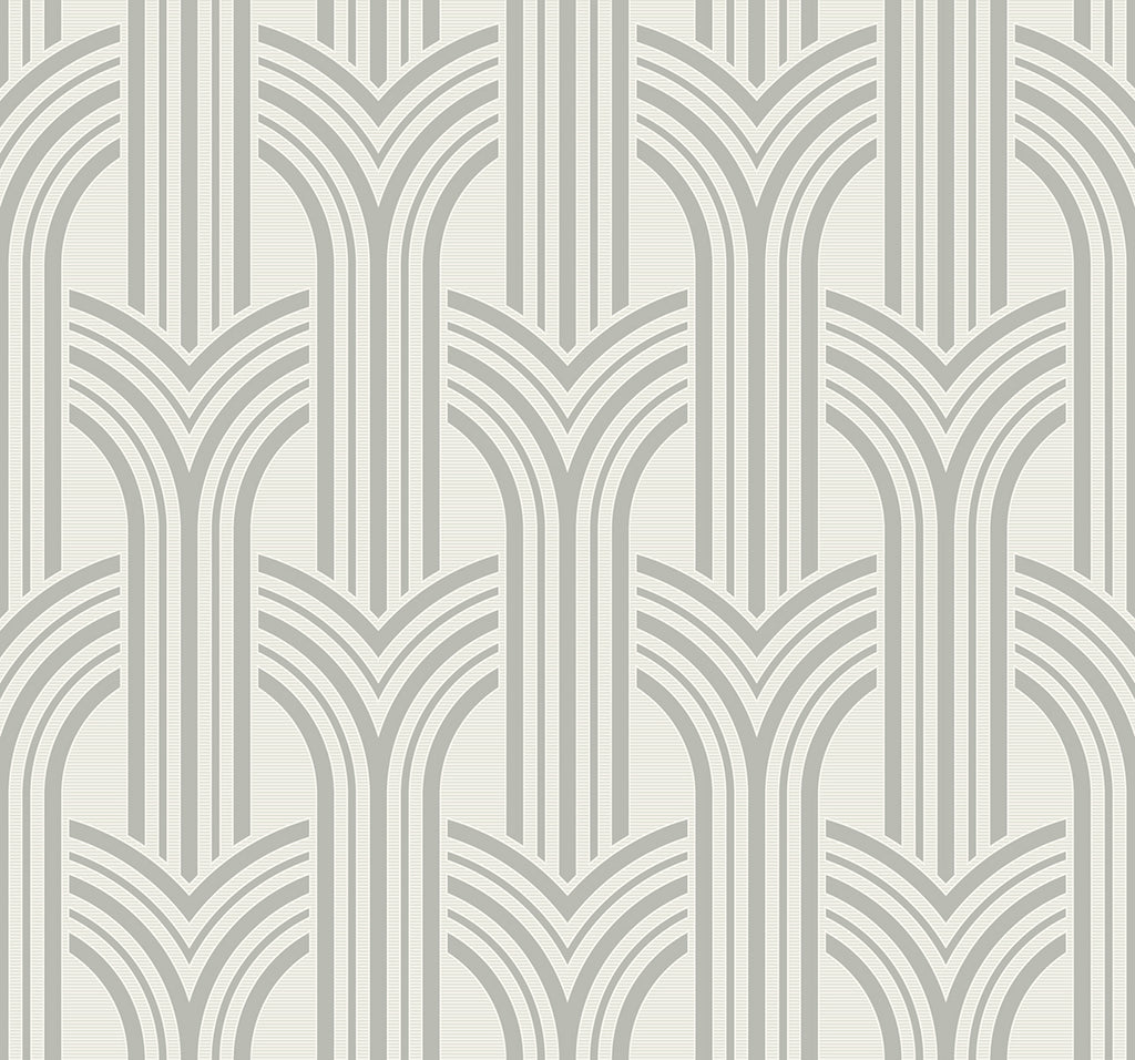 Malibu Broadway Arches Wallpaper - Contemporary Geometric - Chrome | Malibu Wallpaper