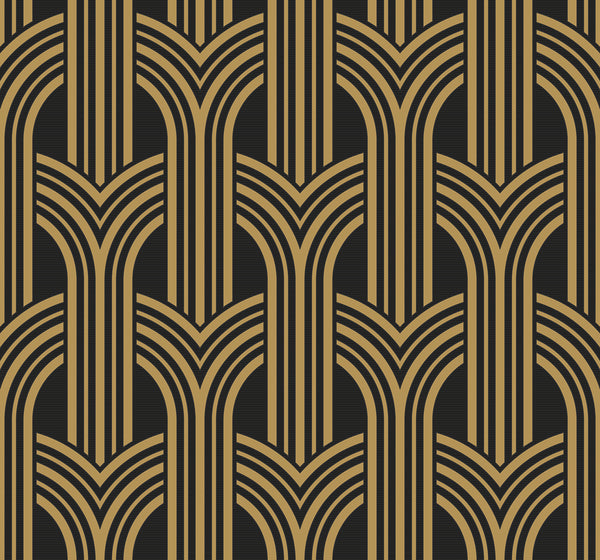 Malibu Broadway Arches Wallpaper - Contemporary Geometric - Antique Gold | Malibu Wallpaper