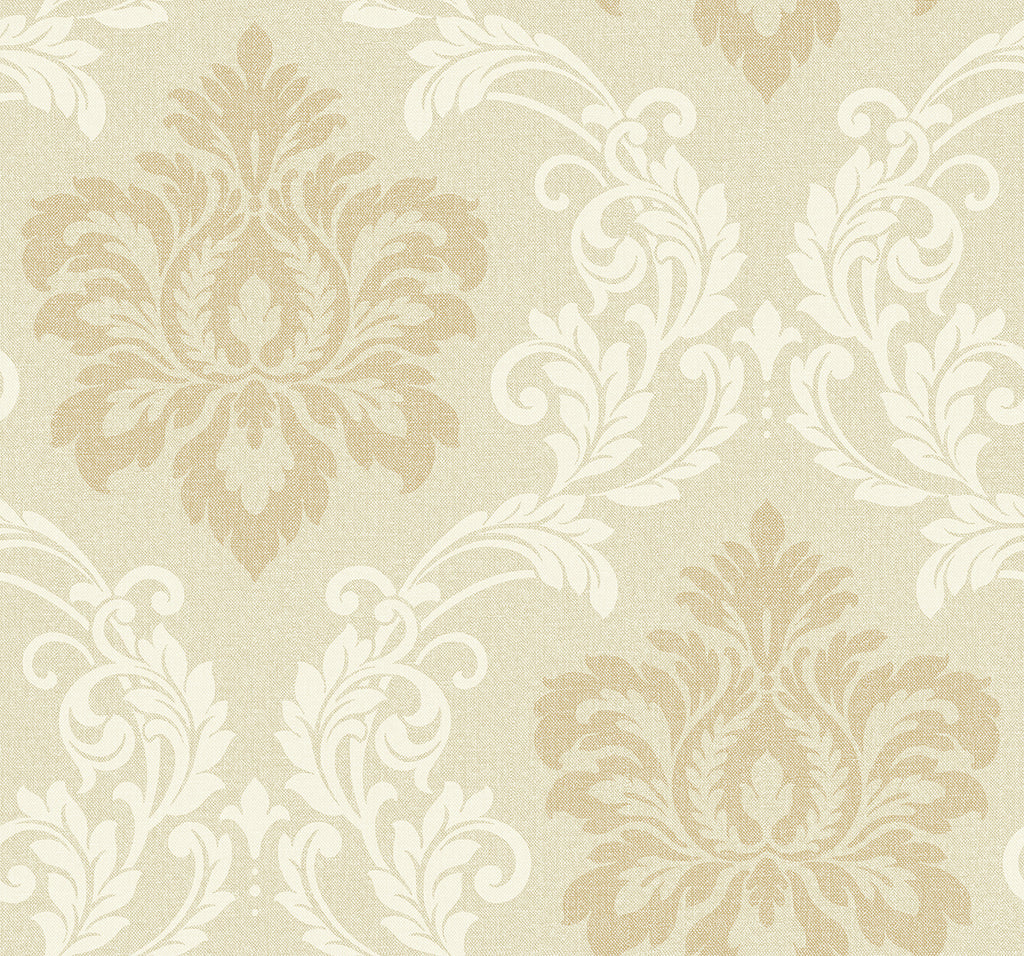 Malibu Deco Damask Wallpaper - Contemporary Damask - Linen | Malibu Wallpaper