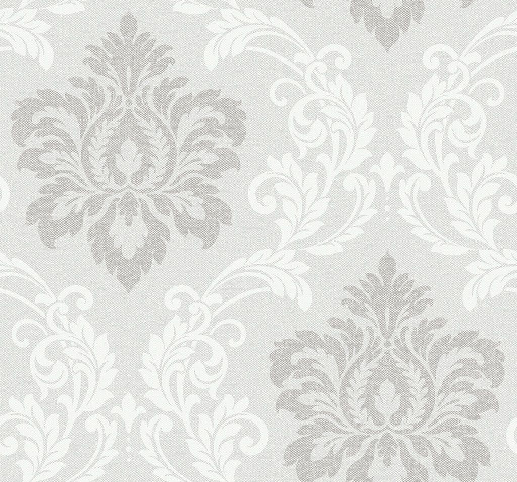 Malibu Deco Damask Wallpaper - Contemporary Damask - Cool Mist | Malibu Wallpaper