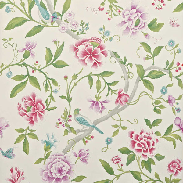 Porcelain Garden Magenta/Leaf Green | Sanderson