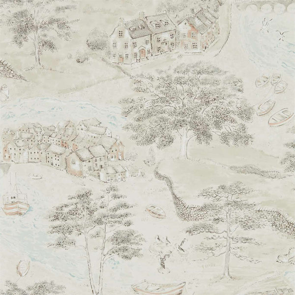 Sea Houses Charcoal/Linen | Sanderson