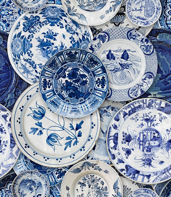 Delftware - Blue, White Wallcovering | Mind the Gap