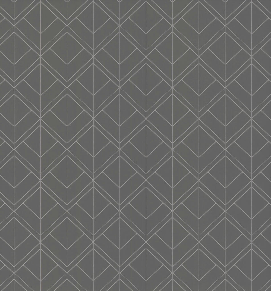 Madrid Borderline Graphite Wallcovering | Phillipe Romano