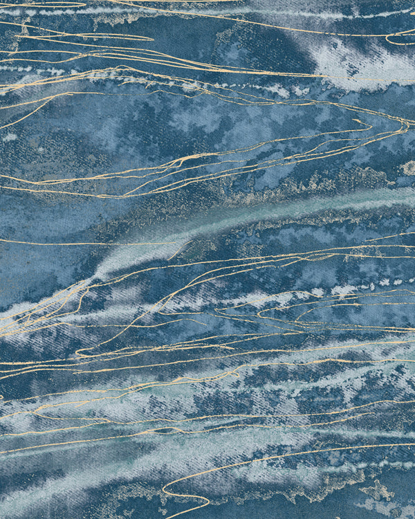 Rome Aglow Indigo Sea Wallcovering | Phillipe Romano