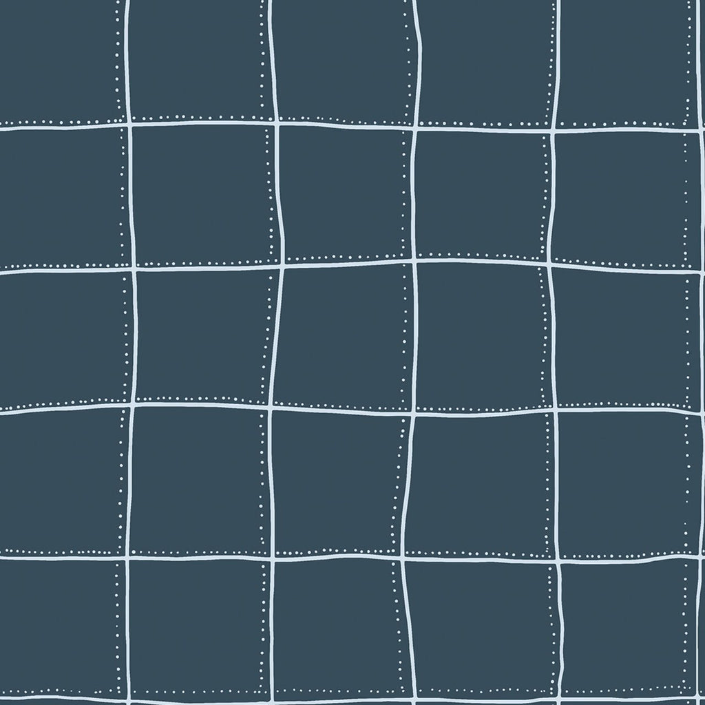 Squares Blue DI 3308-3, Roll Vinyl