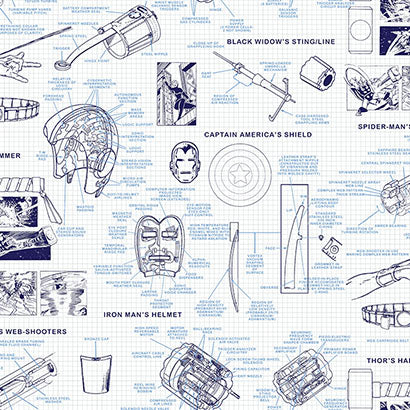 Marvels Heroes Schematics Blue  | Jeffrey Stevens