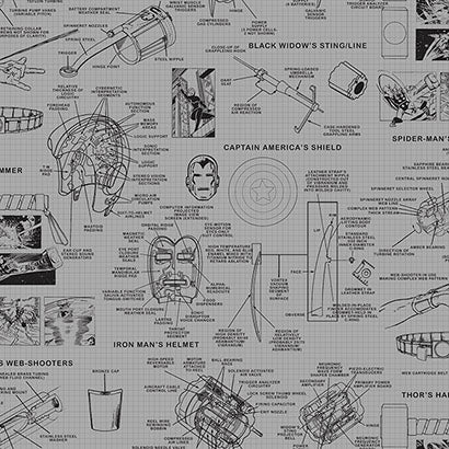 Marvels Heroes Schematics Wallpaper | Jeffrey Stevens