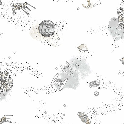 Menton Charcoal White Wallcovering | Jeffrey Stevens