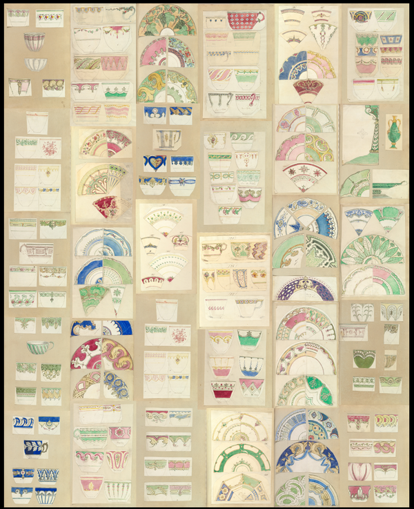 Fragments of an Empire Natural Mural- Decorative Drawings Art Nouveau | Architectural Wallcoverings
