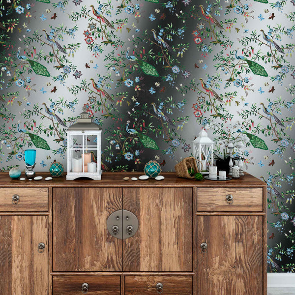 Topsham 1950's  Peacock Wallpaper | DW Bespoke Studios