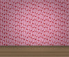 Fuchsia Pink & Crimson Red Stripe with Flamingos Wallcovering | DW Bespoke Studios - Room Setting