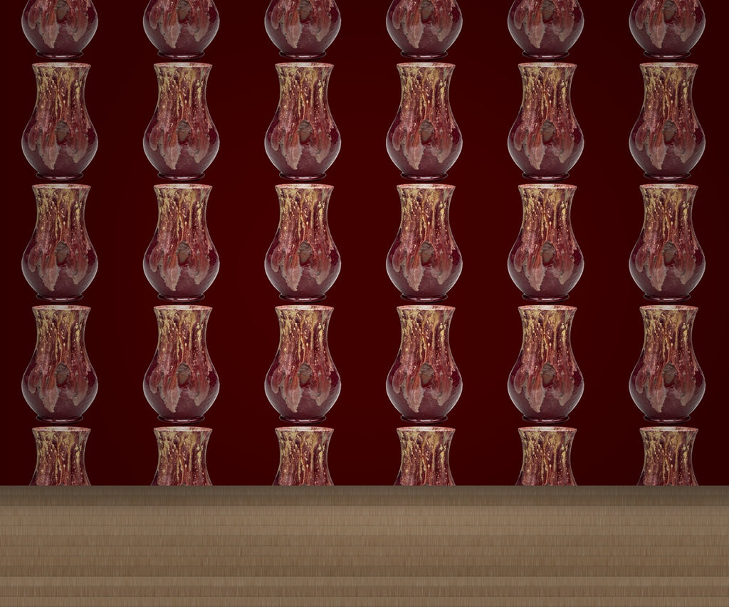 Merlot & Gold Ochre Marble/Swirl Wallcovering | DW Bespoke Studios - Room Setting