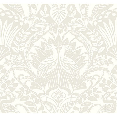 Egret Damask Wallpaper | Jeffrey Stevens