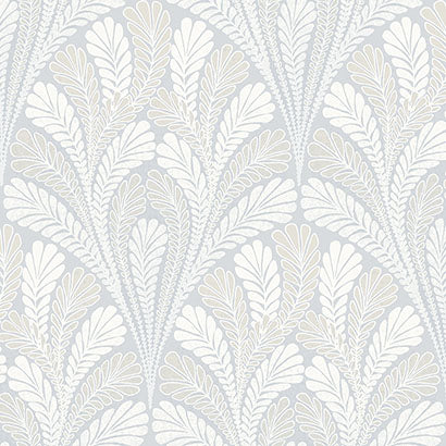 Monaco Ivory Light Blue Wallcovering | Jeffrey Stevens
