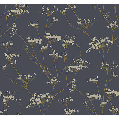 Delray Charcoal Dark Gray Wallcovering | Jeffrey Stevens