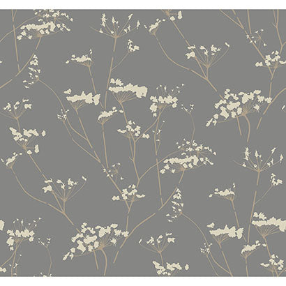Delray Charcoal Gray Wallcovering | Jeffrey Stevens