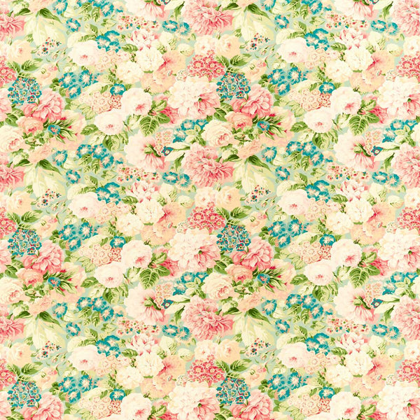 Rose And Peony Sage/ Coral | Sanderson
