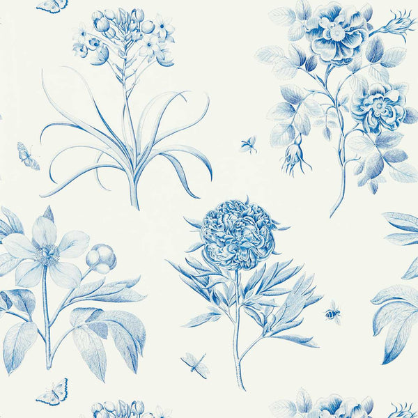 Etchings & Roses China Blue | Sanderson