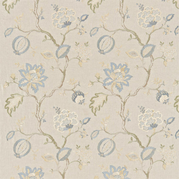 Hadham (Embroidery) Cornflower Blue/Linen | Sanderson