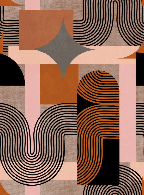 Dune - Black, Pink, Orange, Brown Wallcovering | Mind the Gap