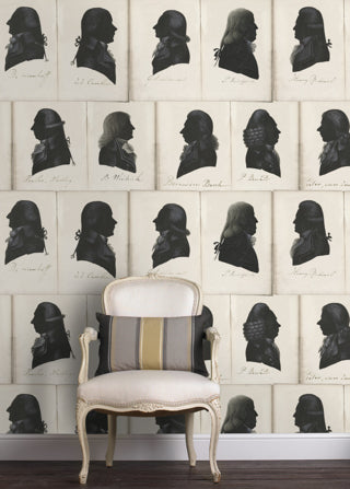 Dutch Portraits - Taupe, Black Wallcovering | Mind the Gap