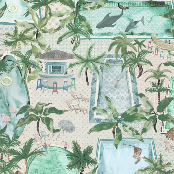 Lido Turquoise Wallcovering | Brand McKenzie