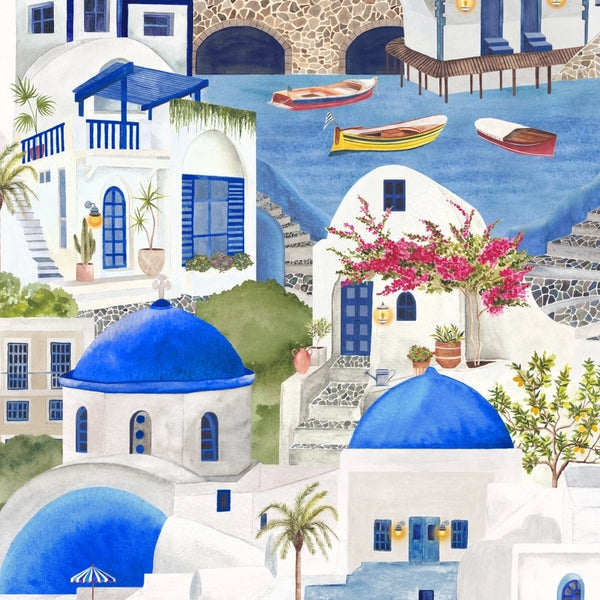 The Mediterranean Blue & White Wallcovering | Brand McKenzie