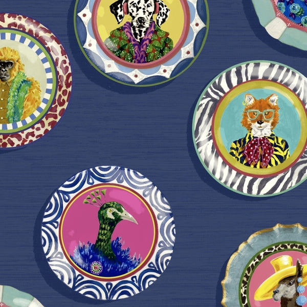 Fine China Royal Blue Wallcovering | Brand McKenzie