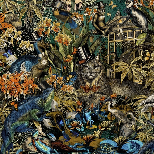 Jungle Life Orange & Blue Wallcovering | Brand McKenzie