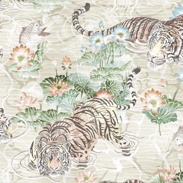 Tiger Lily Linen & Green Wallcovering | Brand McKenzie