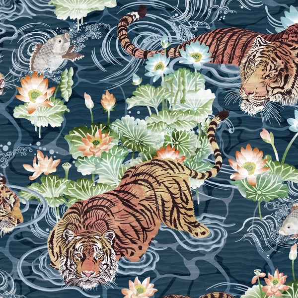 Tiger Lily Midnight Wallcovering | Brand McKenzie