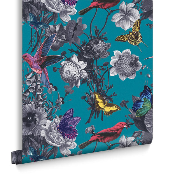 Bonita Birds and Butterflies Teal Blue