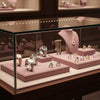 Jewelry display case in DWCC-100600-Per Yard Wallcovering with Backing