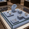 Jewelry display case in DWCC-112080-Per Yard Wallcovering with Backing