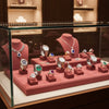 Jewelry display case in DWCC-112150-Per Yard Wallcovering with Backing