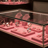 Jewelry display case in DWCC-116400-Per Yard Wallcovering with Backing