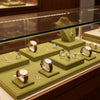 Jewelry display case in DWCC-117000-Per Yard Wallcovering with Backing