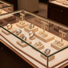 Jewelry display case in DWCC-94000-Per Yard Wallcovering with Backing