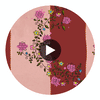 VINE-BLOTS-CRIMSON-FUCHSIA-BLAZE Circular Swatch | Franquemont London