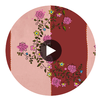 VINE-BLOTS-CRIMSON-FUCHSIA-BLAZE Circular Swatch | Franquemont London
