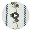 FLORAL-STRIPE-MIDNIGHT-TRUFFLE Circular Swatch | Franquemont London