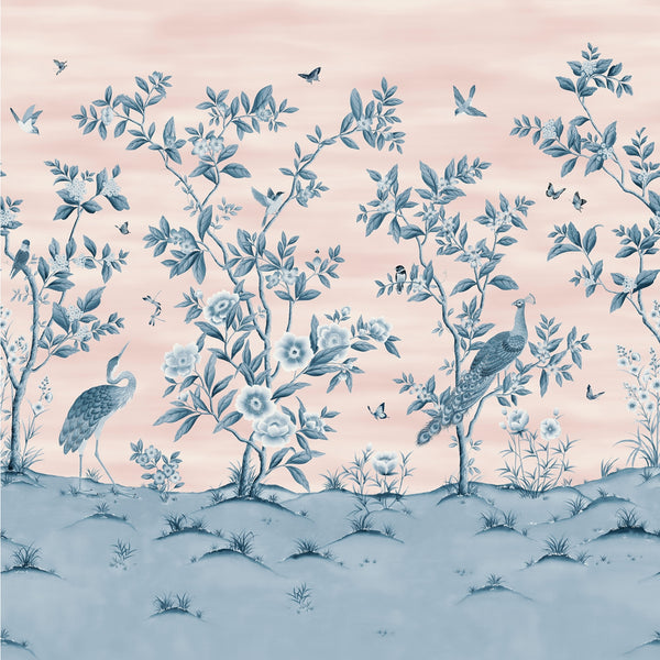 Florence (Mural) Powder/ China Blue | Harlequin
