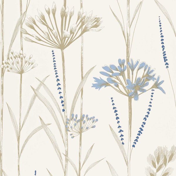 Gardinum Chalk/Wedgwood/Gold | Harlequin