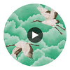 Spin swatch — Cranes In Flight Emerald — Harlequin